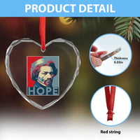 Frederick Douglass Hope Poster Heart Crystal Glass Ornament African American Heritage - Wonder Print Shop