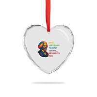 Frederick Douglass Inspirational Heart Crystal Glass Ornament Learn to Read Be Forever Free Black Leader - Wonder Print Shop