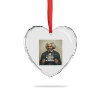 Frederick Douglass Quote Heart Crystal Glass Ornament If There Is No Struggle There Is No Progress - Wonder Print Shop