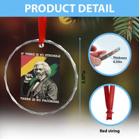 Frederick Douglass Struggle And Progress Crystal Glass Ornament Inspirational Black History - Wonder Print Shop
