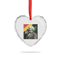 Frederick Douglass Struggle And Progress Heart Crystal Glass Ornament Inspirational Black History - Wonder Print Shop