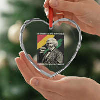 Frederick Douglass Struggle And Progress Heart Crystal Glass Ornament Inspirational Black History - Wonder Print Shop