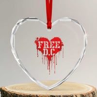 Free DC Graffiti Dripping Heart Graphic Heart Crystal Glass Ornament Washington DC Pride Political Satire - Wonder Print Shop