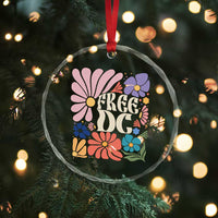 Free DC Subtle Groovy Floral Crystal Glass Ornament Washington D.C. Rights Retro Hippie Style TS02