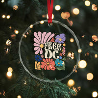Free DC Subtle Groovy Floral Crystal Glass Ornament Washington D.C. Rights Retro Hippie Style TS02