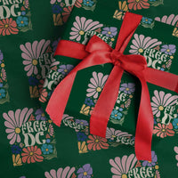 Free DC Subtle Groovy Floral Wrapping Paper Roll Washington D.C. Rights Retro Hippie Style - Wonder Print Shop