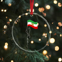 Free Iran Crystal Glass Ornament Patriotic Iranian Lion and Sun Flag