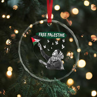 Free Palestine Crystal Glass Ornament Gaza Palestinian Flag TS10