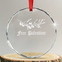 Free Palestine Crystal Glass Ornament Palestinian Olives Fruits TS10
