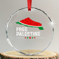 Free Palestine Crystal Glass Ornament Watermelon Map TS10