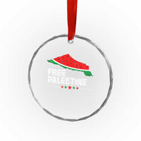 Free Palestine Crystal Glass Ornament Watermelon Map TS10