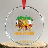 Free Persian Crystal Glass Ornament Iran Flag Lion And Sun Persian Pride Iranian Protests