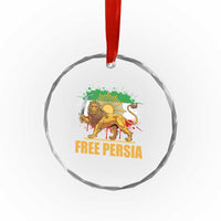 Free Persian Crystal Glass Ornament Iran Flag Lion And Sun Persian Pride Iranian Protests
