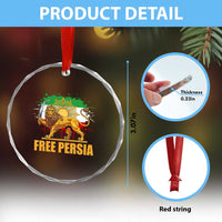 Free Persian Crystal Glass Ornament Iran Flag Lion And Sun Persian Pride Iranian Protests