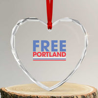 Free Portland Bold Patriotic Heart Crystal Glass Ornament Red White and Blue Protest Statement - Wonder Print Shop