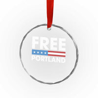 Free Portland Patriotic Crystal Glass Ornament Bold Political Statement American Flag - Wonder Print Shop