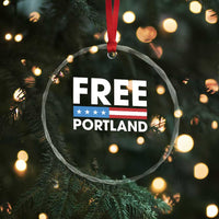 Free Portland Patriotic Crystal Glass Ornament Bold Political Statement American Flag TS02