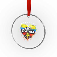 Free Venezuela Crystal Glass Ornament Freedom Venezuelan Flag Hand Fist Graphic - Wonder Print Shop