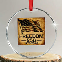 Freedom 250 Years America Crystal Glass Ornament Retro Vintage 250th Anniversary USA TS10