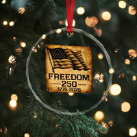 Freedom 250 Years America Crystal Glass Ornament Retro Vintage 250th Anniversary USA TS10