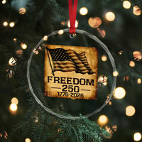 Freedom 250 Years America Crystal Glass Ornament Retro Vintage 250th Anniversary USA TS10