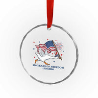 Freedom 250th Anniversary Crystal Glass Ornament Funny 4th Of July Silly Goose
