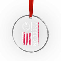 Freedom Charlie Kirk Tribute Crystal Glass Ornament Patriotic Legacy Eagle Distressed American Flag TS02