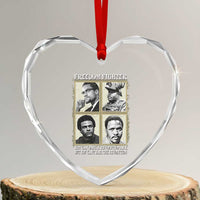 Freedom Fighters Heritage Heart Crystal Glass Ornament Malcolm X Marcus Garvey Huey P Newton Steve Biko Revolution - Wonder Print Shop