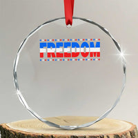 Freedom Funny 4th of July Couple Matching Crystal Glass Ornament