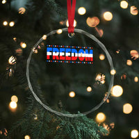 Freedom Funny 4th of July Couple Matching Crystal Glass Ornament