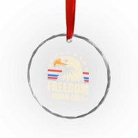 Freedom Never Dies Crystal Glass Ornament Bold Patriotic Eagle Graphic for True American Patriots TS02
