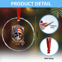 Freedom Tour 250 Years 1776-2026 American Flag Skull Crystal Glass Ornament Rock Aesthetic Patriotic Semiquincentennial 250th Anniversary