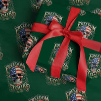 Freedom Tour 250 Years 1776-2026 American Flag Skull Wrapping Paper Roll Rock Aesthetic Patriotic Semiquincentennial 250th Anniversary