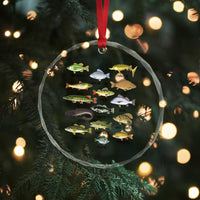 Freshwater Fish Species Crystal Glass Ornament Funny Fishing Types Fisherman Dad TS02