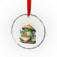 Frog Eating Ramen Crystal Glass Ornament Funny Japanese Food Lover Anime - Wonder Print Shop