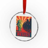Frog Resist Crystal Glass Ornament Free Portland Oregon Poster Graphic Freedom Fighters - Wonder Print Shop