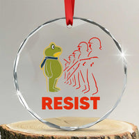 Frog Resist Crystal Glass Ornament Free Portland Political Satire TS02