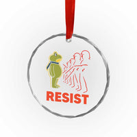 Frog Resist Crystal Glass Ornament Free Portland Political Satire TS02