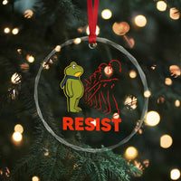 Frog Resist Crystal Glass Ornament Free Portland Political Satire TS02