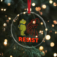 Frog Resist Crystal Glass Ornament Free Portland Political Satire - Wonder Print Shop