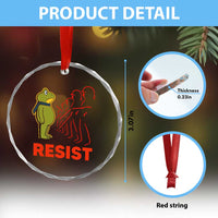 Frog Resist Crystal Glass Ornament Free Portland Political Satire TS02