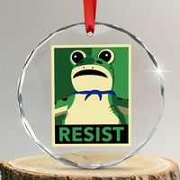 Frog Resist Poster Graphic Crystal Glass Ornament Portland Resistance Protest Minimalist - Wonder Print Shop