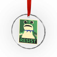 Frog Resist Poster Graphic Crystal Glass Ornament Portland Resistance Protest Minimalist - Wonder Print Shop