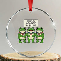 Frogs Against Fascism Crystal Glass Ornament Funny Portland Meme Humor Gift TS12