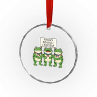 Frogs Against Fascism Crystal Glass Ornament Funny Portland Meme Humor Gift TS12