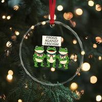 Frogs Against Fascism Crystal Glass Ornament Funny Portland Meme Humor Gift - Wonder Print Shop