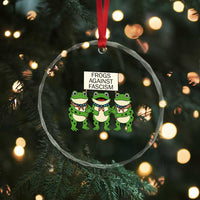 Frogs Against Fascism Crystal Glass Ornament Funny Portland Meme Humor Gift TS12