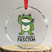 Frogs Against Fascism Crystal Glass Ornament Portland Resist Protest Antifascist TS02