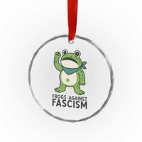 Frogs Against Fascism Crystal Glass Ornament Portland Resist Protest Antifascist TS02