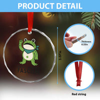 Frogs Against Fascism Crystal Glass Ornament Portland Resist Protest Antifascist TS02
